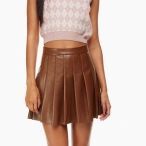 Sunday Best Leather Pleated Skirt